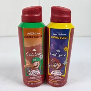 2PK Old Spice Super Mario Galaxy Cosmic Quest Deodorant Spray 5.1oz EACH New